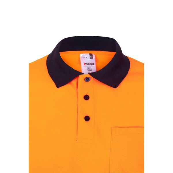 36069_214-e VL VULCAN LARGE. Two-tone bird-eye polo shirt (160g/m²) with long sleeves, in polyester (100%)