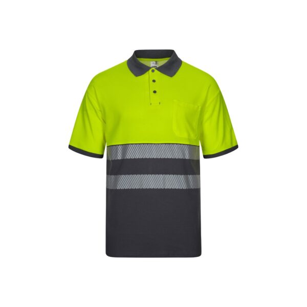 36100_207 VL ACHELOUS. Two-tone piqué polo shirt (150g/m²) with short sleeves, in cotton (55%) and polyester (45%)