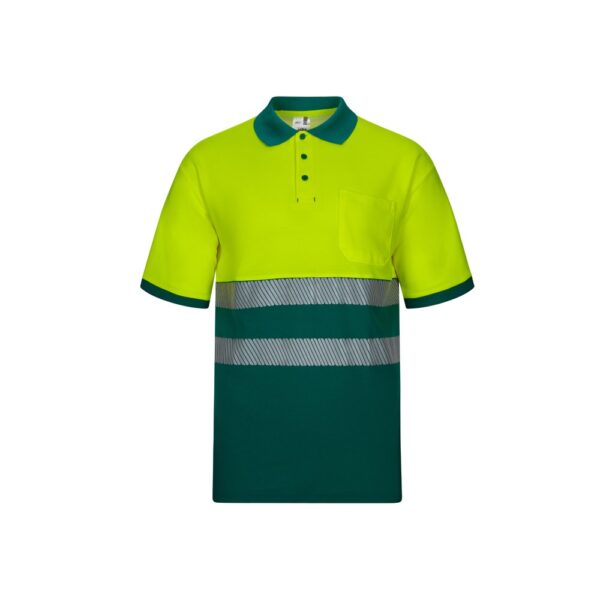 36100_209 VL ACHELOUS. Two-tone piqué polo shirt (150g/m²) with short sleeves, in cotton (55%) and polyester (45%)