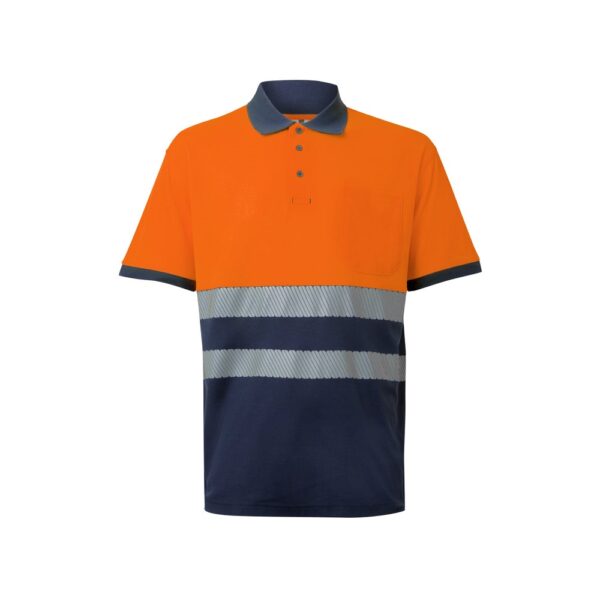 36100_214 VL ACHELOUS. Two-tone piqué polo shirt (150g/m²) with short sleeves, in cotton (55%) and polyester (45%)