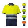 36100_set VL ACHELOUS. Two-tone piqué polo shirt (150g/m²) with short sleeves, in cotton (55%) and polyester (45%)