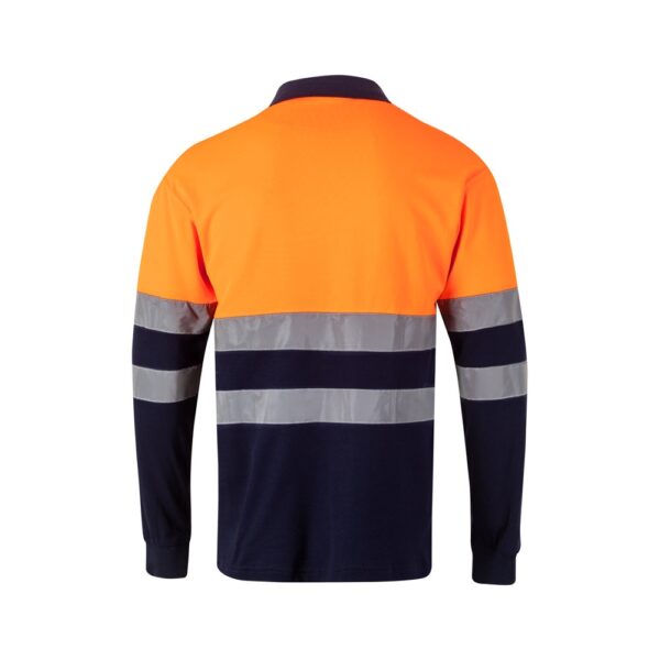 36139_214-b VL PLUTO. Two-tone piqué polo shirt (150g/m²) with long sleeves, in cotton (55%) and polyester (45%)