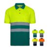 36141_set VL FORTUNA. Bird-eye polo shirt (140g/m²) with short sleeves, in polyester (100%)