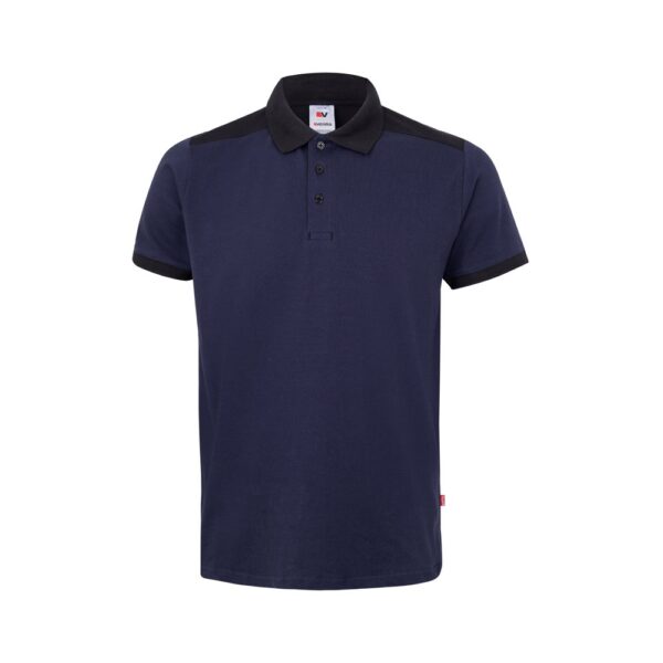 36148_104 VL VELES. Two-tone stretch piqué polo shirt (200g/m²) with short sleeves, in polyester (96%) and elastane (4%)