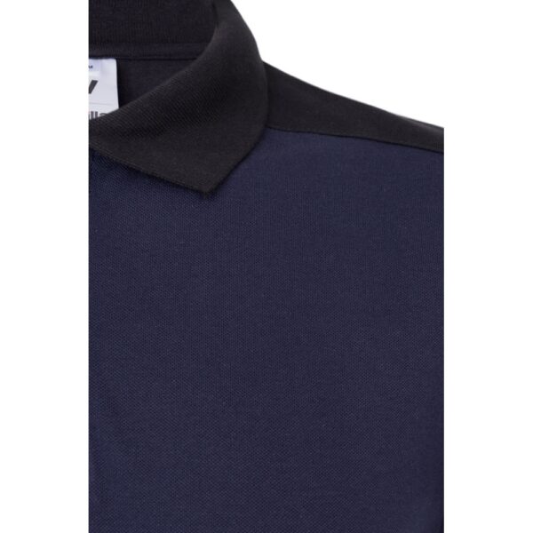 36148_104-e VL VELES. Two-tone stretch piqué polo shirt (200g/m²) with short sleeves, in polyester (96%) and elastane (4%)