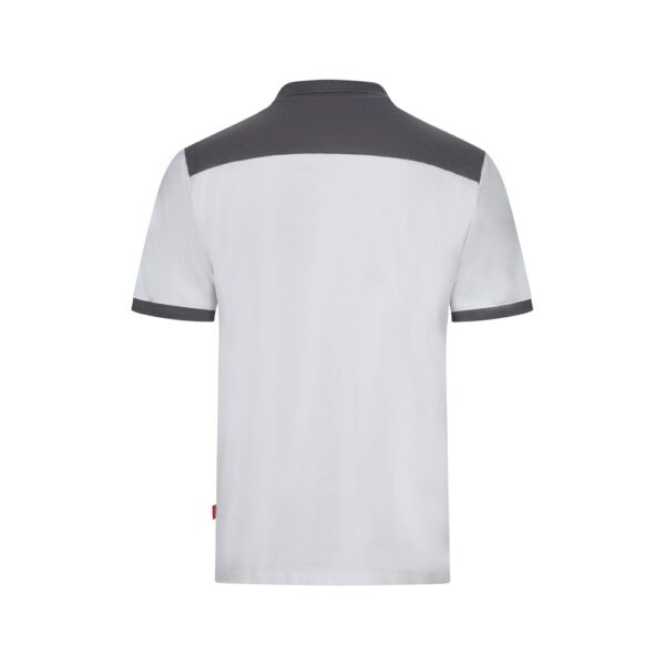 36148_106-b VL VELES. Two-tone stretch piqué polo shirt (200g/m²) with short sleeves, in polyester (96%) and elastane (4%)