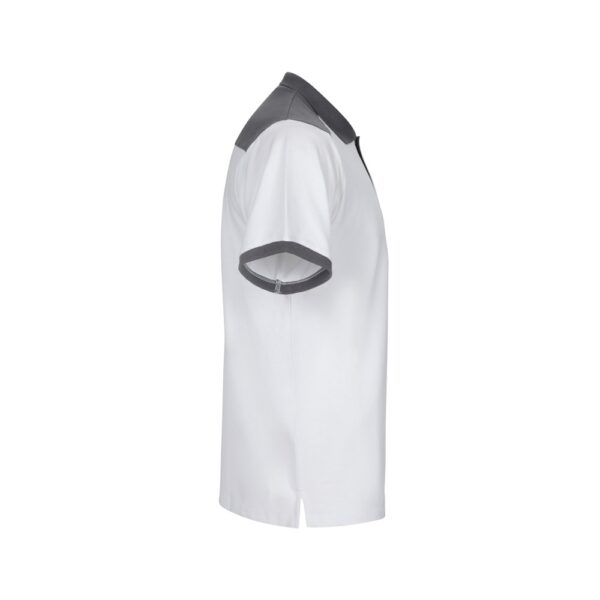 36148_106-d VL VELES. Two-tone stretch piqué polo shirt (200g/m²) with short sleeves, in polyester (96%) and elastane (4%)