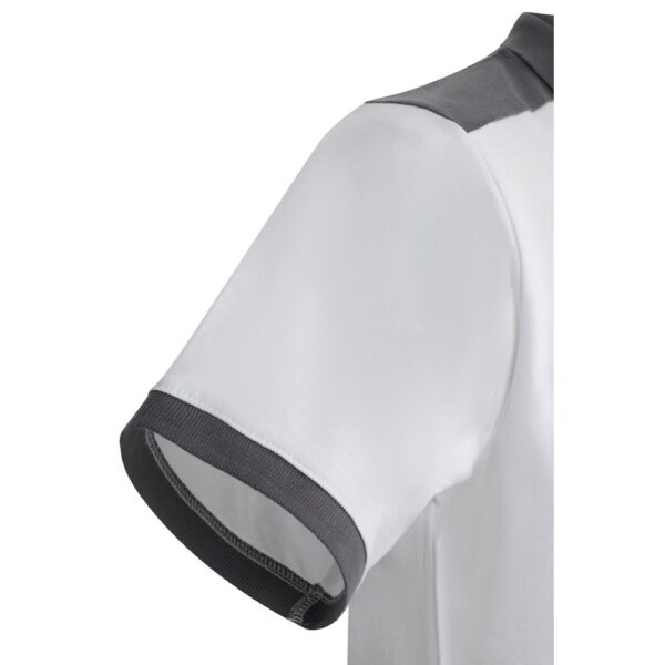 36148_106-f VL VELES. Two-tone stretch piqué polo shirt (200g/m²) with short sleeves, in polyester (96%) and elastane (4%)