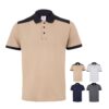36148_set VL VELES. Two-tone stretch piqué polo shirt (200g/m²) with short sleeves, in polyester (96%) and elastane (4%)