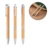 BETA BAMBOO. Bamboo ball pen with clip and metal trim