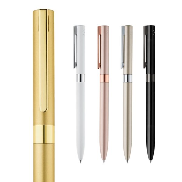 CLARE. Recycled aluminium (100% rAL) twist action ball pen with clip