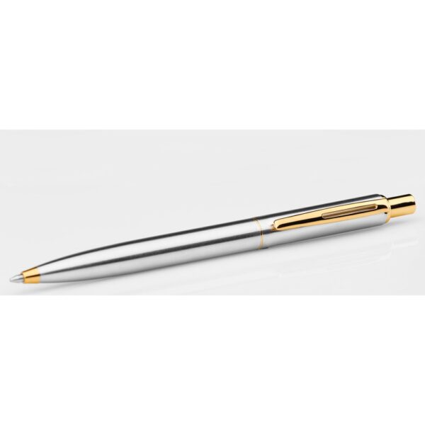 SILVERIO. Stainless steel ball pen with glossy body and clip