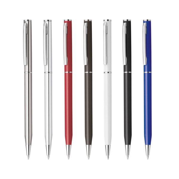 81185_set LESLEY METALLIC. Aluminium ball pen with clip and twist mechanism