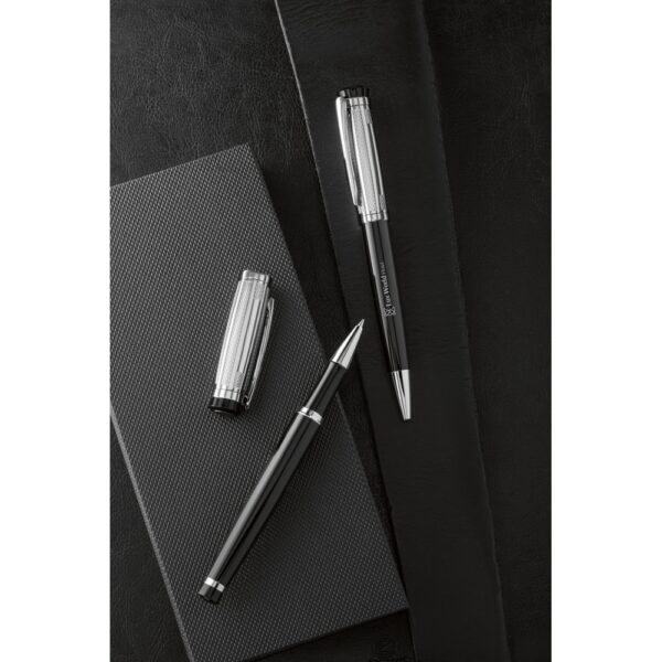 ORLANDO. Metal Rollerball and ballpoint pen set with clip