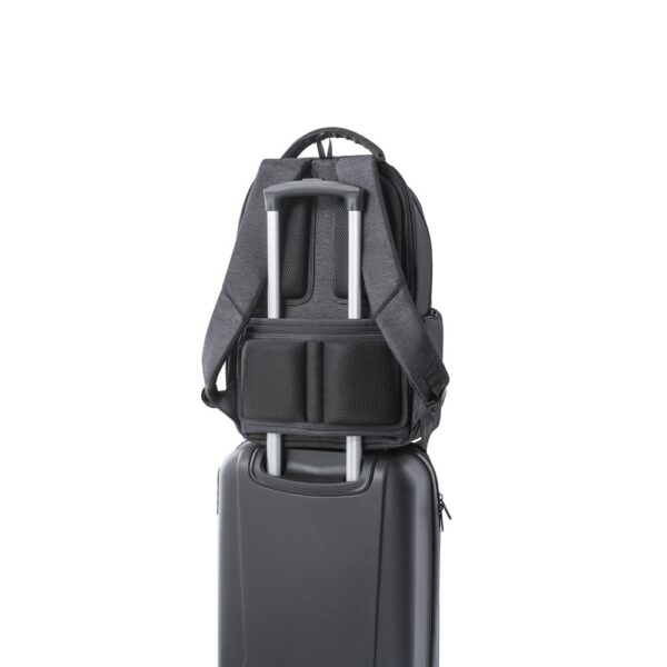 RE-BOSTON. 2Tone recycled nylon waterproof laptop backpack with 210D recycled polyester compartment