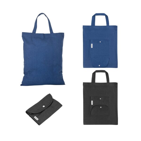 SIENA. Foldable bag in cotton (50%), recycled cotton (30%) and polyester (20% rPET) (140 g/m²)