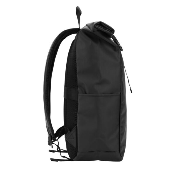 92571_103-c OSASCO BPACK. Roll top backpack with a zip system design that allows the top to be rolled up to fit the volume of the backpack, made from 600D recycled polyester