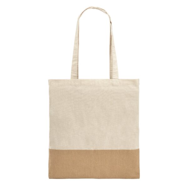 92882_160-a MERCAT. 100% cotton bag (160 g/m²) with imitation jute details