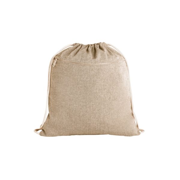 CHANCERY. Drawstring bag in recycled cotton (70%), polyester (30% rPET) (140 g/m²)