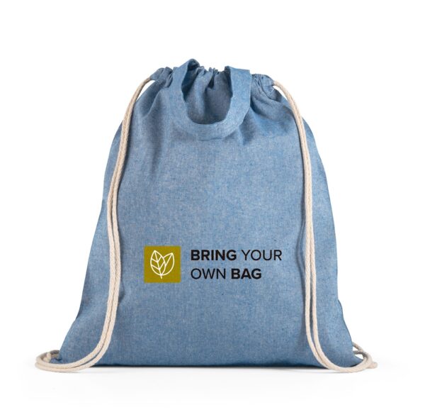 RISSANI. Drawstring bag with recycled cotton (70%) and polyester (30% rPET) (140 g/m²)
