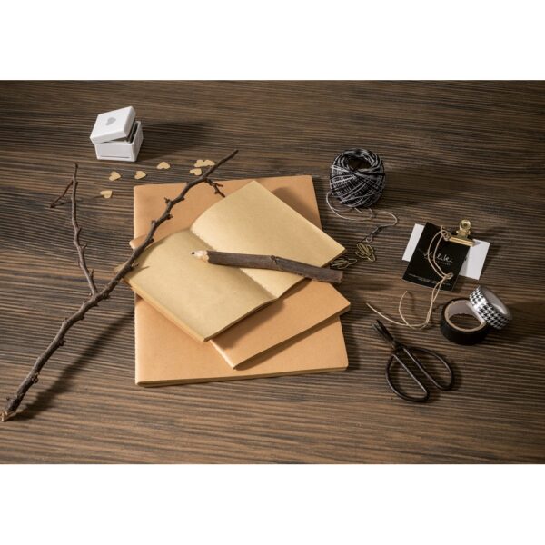 ALCOTT A4. A4 notepad with Kraft paper cover (250 g/m²) and plain pages
