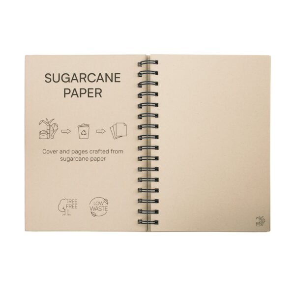 PROUST. A5 notebook with rings, hard cover, made of sugar cane paper (80% sugar cane) with plain pages