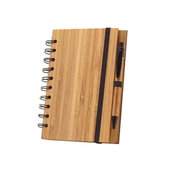 93485_160 DICKENS A5. A5 spiral notebook in bamboo with 100% recycled paper