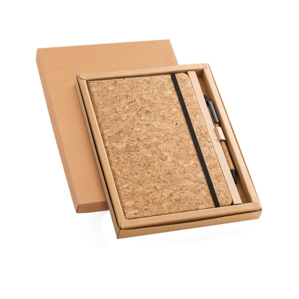 FREUD. A5 notepad and ballpoint pen set in cork