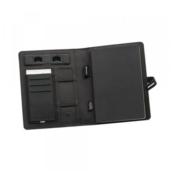 EMERGE A5 FOLDER. A5 folder in 300D recycled polyester (100% rPET) with wireless charger