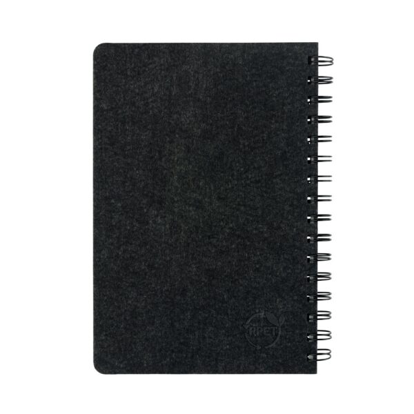 MISHIMA. A5 notebook with semi-hard cover in recycled felt (100% rPET) with rings and lined pages