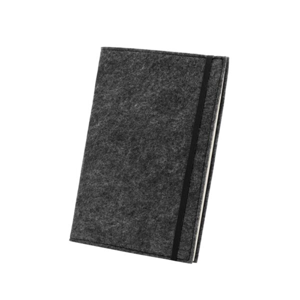 93636_133 BALDWIN. A5 notepad with recycled felt cover (100% rPET) and lined pages in 100% recycled paper