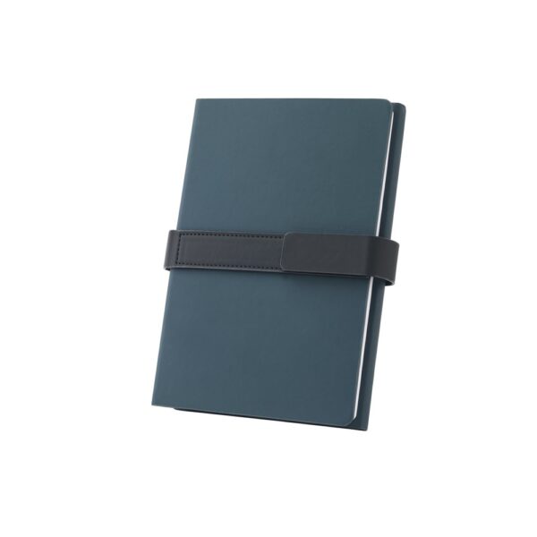 SANDERSON. A5 notepad in PU (50% recycled) with two blocks: lined pages and plain pages