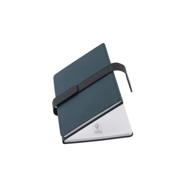 SANDERSON. A5 notepad in PU (50% recycled) with two blocks: lined pages and plain pages