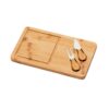 WOODS. Bamboo cheese board with 2 bamboo and stainless steel accessories