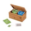 BURDOCK. Bamboo tea box with 2 compartments and magnet closure