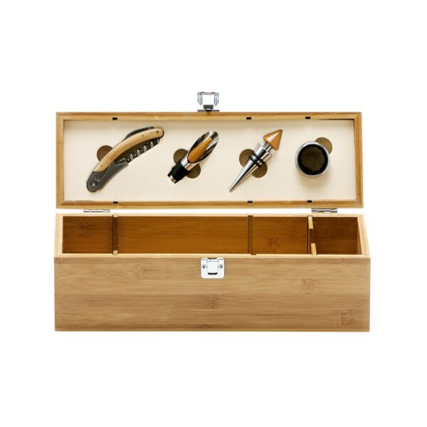 SYRAH. Bamboo, zinc and stainless steel wine set