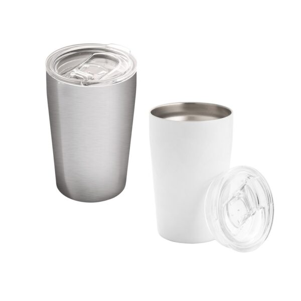 SLIDER. Stainless steel travel cup 380 mL