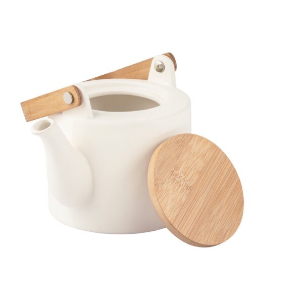94255_116-d GLOGG. 700 mL ceramic teapot with bamboo lid