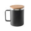 LAUDA. Mug in 90% recycled stainless steel with bamboo lid 420 mL