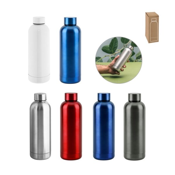 ODIN METTALIC. Bottle in 90% recycled stainless steel 550 mL
