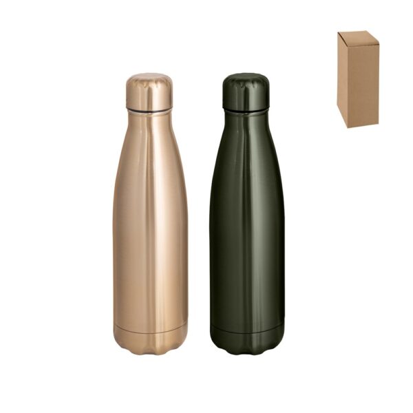 94335_set SHOW METALLIC. Stainless steel bottle with matt metallic finish 510 mL