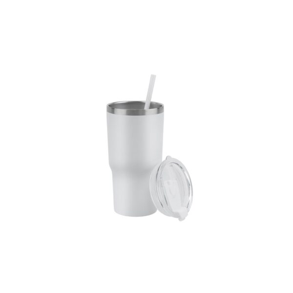 JOYNER M. Compact stainless steel travel cup (91% recycled) with vacuum insulated double wall and matt finish 600 mL