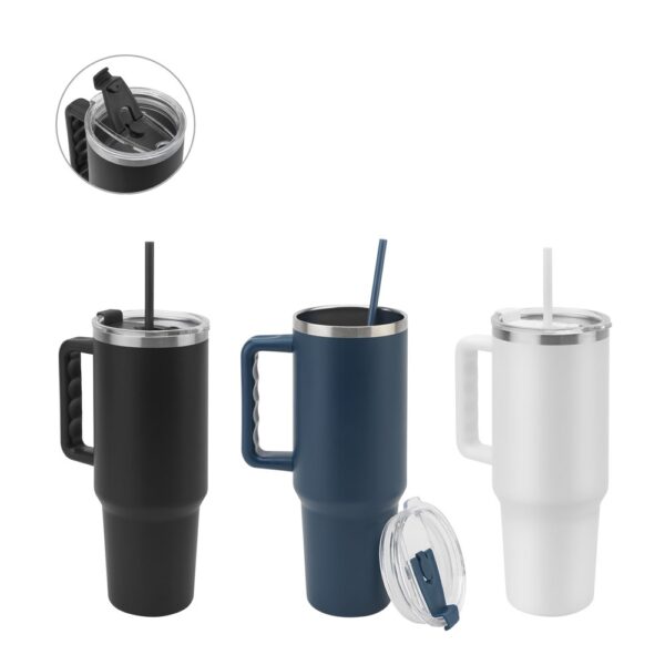 JOYNER XL. Large stainless steel travel cup (91% recycled) with vacuum insulated double wall and a matt finish 1300 mL