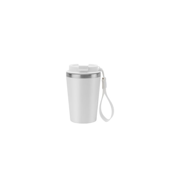 SPITZ. Stainless steel travel mug (90% recycled) with PP outer wall and matte finish 440 mL