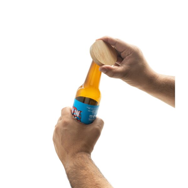AMCHUR. Bamboo coaster with bottle opener