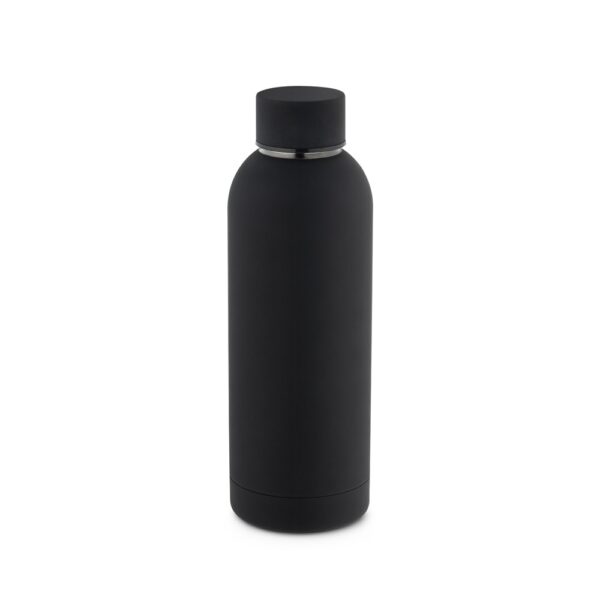 ODIN. Double wall vacuum stainless steel (36% recycled) bottle with rubber coating 550 mL