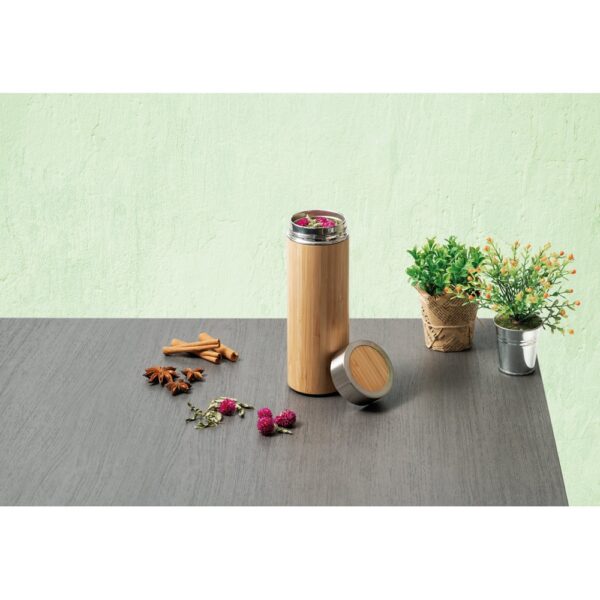 NATUREL. Bamboo and stainless steel (90% recycled) thermal bottle 430 mL