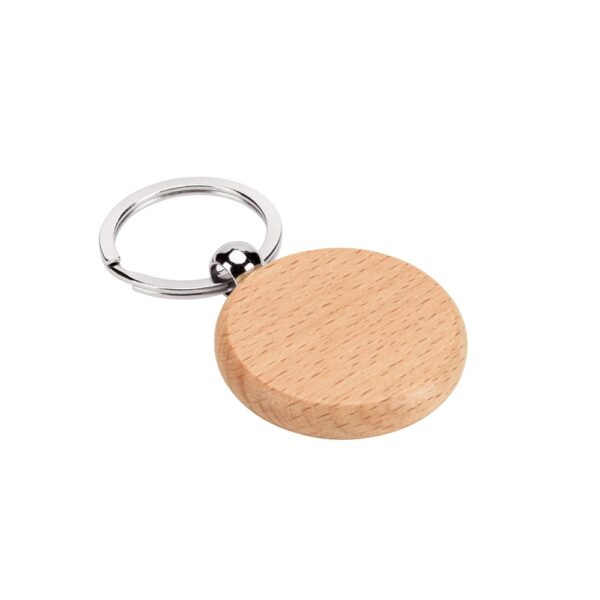 STEWIE ROUND. Round keyring in beech wood