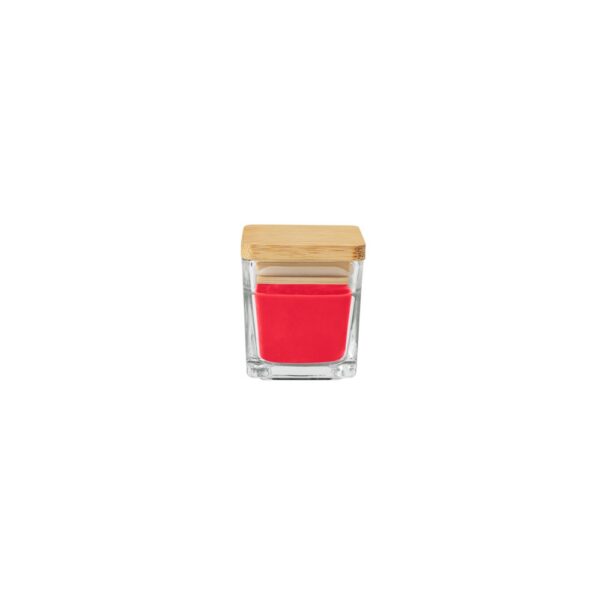 95096_105-a ESSENCE. 50g scented candle in glass cup with bamboo lid