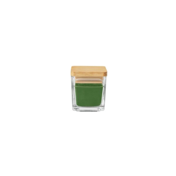 95096_109-a ESSENCE. 50g scented candle in glass cup with bamboo lid